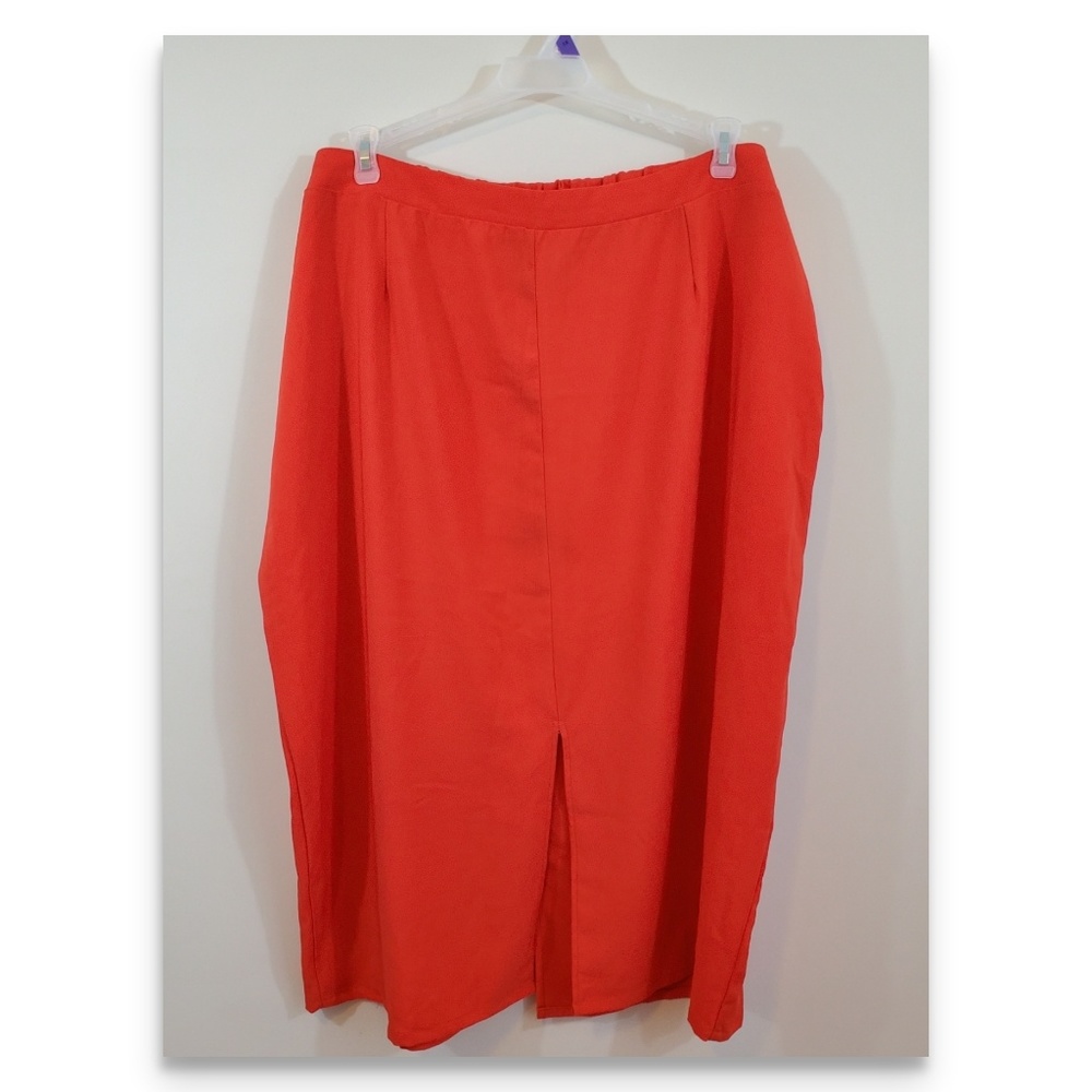 Orange split skirt